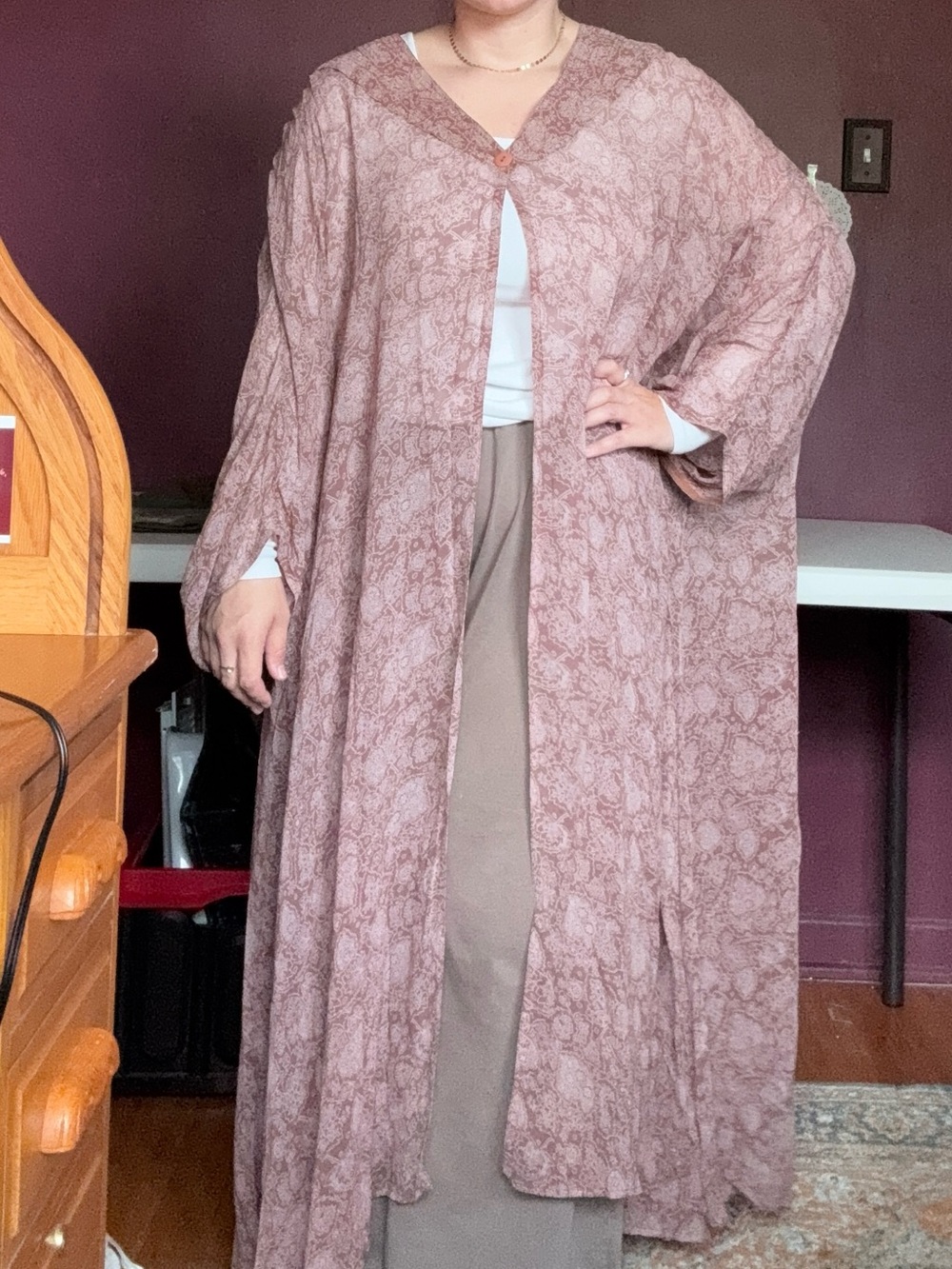 Vintage April Cornell Women's Mauve duster